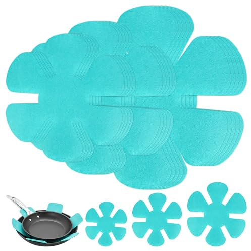 PYserne Felt Pan Protectors,Stacking Protection Pfannenschoner Pack of 15, Isolierte Filzuntersetzer, 20/25/30 cm, for Pans Pots Bowls Protection Against Scratches