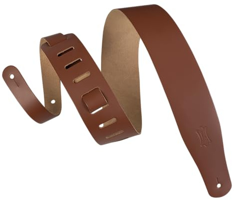 Levy's Leathers 2 1/2 Genuine Leather Guitar Strap, Adjustable from 38 to 51, Walnut (M26-WAL)