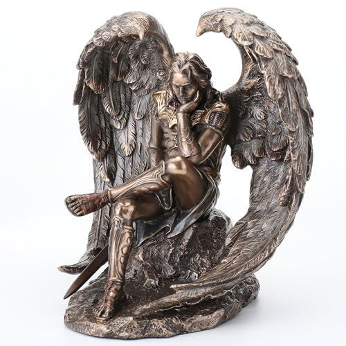 Veronese Design Statue Lucifer der gefallene Engel, 16,5 cm, Kaltguss, bronzefarben
