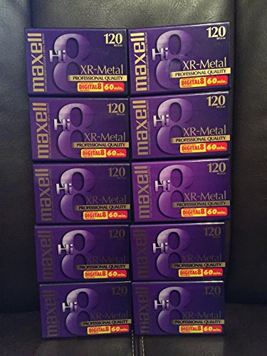 Maxell Hi-8 120 XR-Metal Professional Quality 60 Min. 8MM Camcorder Videotape 10 Pack
