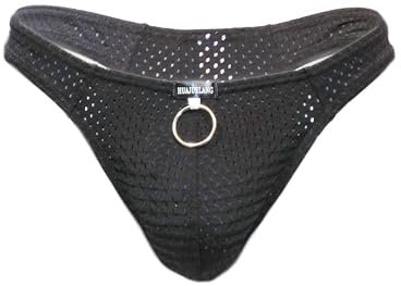 SpecialUnderwear Fashion Men Low-Rise Mesh Breathable Metal Hoop Ring Po Size:L