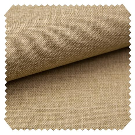 novely® LUSO | Feiner Stoff Polsterstoff Bezugsstoff Möbelstoff | Meterware | 1 lfm (02 Dunkelbeige)