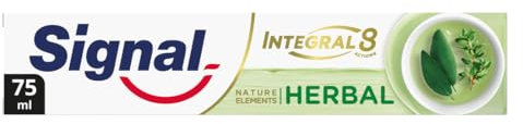 SIGNAL - Dentifrice Intégral 8 Nature Elements Herbal - Genvies renforcées - Zinc minéral - 96% d'ingrédients d'origine naturelle - 75ml