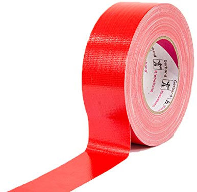 Primaflor - Ideen in Textil Profi Gewebeklebeband Klebeband für Bühnenbau Tape Gewebeband Verlegerklebeband - Rot, 5cm x 50m, Matt, Wasserfest, Beschriftbar, Rückstandsfrei Abziehbar