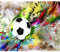 decomonkey Fototapete Graffiti Fußball 300x210 cm XL Tapete Fototapeten Vlies Tapeten Vliestapete Wandtapete moderne Wandbild Wand Schlafzimmer Wohnzimmer Ziegel Jugendzimmer Ball