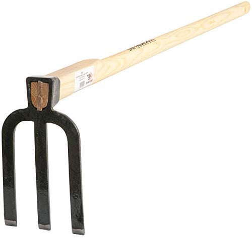 SHW-FIRE - Zappa da giardino a 3 denti con manico da 135 cm, forgiata di alta qualità per un supporto ottimale