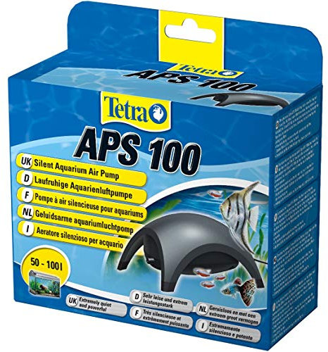 Tetratec Aquarium Fish Tank Air Pumps Silent with Accessories (Single Outlet 100L/h, Black)