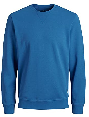 JACK & JONES JJEBASIC - Felpa da Uomo con Scollo Rotondo Noos, Blu (Classic Blue/Reg), L, Blu (Classic Blue/Reg), L
