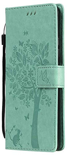 GOKEN Hülle für Xiaomi Mi 11 Lite 5G NE | Mi 11 Lite 5G | Mi 11 Lite, Schutzhülle Case Cover TPU PU Flip Leder Brieftasche Handytasche mit Kartenfächer Standfunktion, Klapp Handyhülle, Grün
