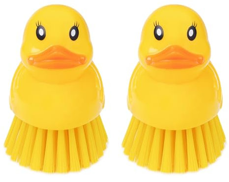 GTOTd Cute Ducky Washing Dish Brush Bürste(2 Packs) Küche Bürste Spülbürste Waschen Deep Clean Kitchen Bürste Sink Bathroom Vegetable Bürste Household Cleaning Enjoy