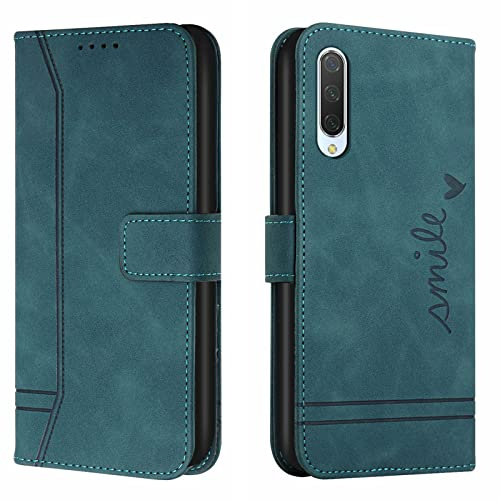 Lihondar Kompatibel mit Xiaomi Mi CC9 / Mi 9 Lite/Mi A3 Lite Hülle, Klappbar Handyhülle Klapphülle mit Kartenfach Handytasche Handy Schutzhülle Tasche Leder Wallet Flip Case Slim Book Cover (Grün)