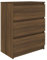 vidaXL Sideboard, Kommode mit viel Stauraum, Schrank mit 3 Schubladen, Schubladenschrank Anrichte für Wohnzimmer, Braun Eichen-Optik 60x35x76cm Holzwerkstoff