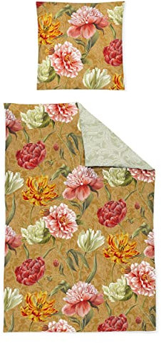 Irisette Mako-Satin Bettwäsche Set Magic 8856 Gold 155 x 220 cm + 1 x Kissenbezug 80 x 80 cm