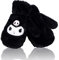 Roffatide Anime Handschuh Böses Kaninchen Fuzzy Fäustlinge Plüsch-Fleece-Fäustlinge mit vollem Finger Schwarze Handschuhe mit Winterstickerei