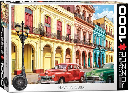empireposter Oldtimer in Havanna Kuba - 1000 Teile Puzzle im Format 68x48 cm + Puzzle Alu Rahmen für 1000er