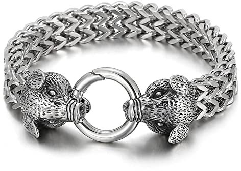 Herrenarmband Silber, Herren Armbänder Tierkreiszeichen Armreif Herren Stahl Herren Schmuck Witzige Geschenke für Männer