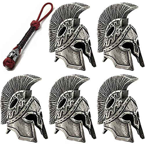 Baokuan 6 Pcs Vintage Helm Charms Paracord Bead Lanyard Charms Für Armband Schlüsselbund DIY -schmuckzubehör Machen Accessoires