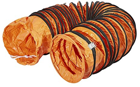 PVC Flexible Duct Hose, HVAC Duct Hosing Flame Retardant for Ventilator Utility Blower Fan with Adjustable Rope and D-Ring, Easy Storage (10inx16ft)