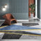DJHWWD deko Schlafzimmer modern Salon Auslegware Rechteckiger geometrischer Teppich grau Blauer Schlafzimmerteppich Wohnzimmer Teppichs 100X160CM