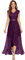 Dressystar Vokuhila Robe de soirée élégante avec encolure en V pour femme, raisin, XL
