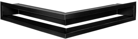 Lüftungsgitter Kamin schwarz ecke - Warmluftgitter - Abluftgitter - Verdeckter Lufteinlass - Rechteckig 500x500x100 mm - Kaminofen Zubehör - Pulverbeschichtung - Kamin Belüftung