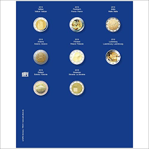 SAFE 7302-31 Ergänzungsblatt für 2 Euro Münzen in Kapseln für das Jahr 2019