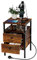 d'appoint et Table de Nuit avec Prises et Ports USB, Cadre en Acier Robuste, Bois, Salon, Chambre à Coucher, Assemblage Facile, 2 Tiroirs 1 Compartiment Ouvert, 40 x 40 x 61, Marron Vintage