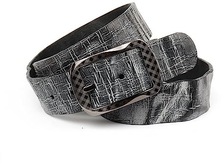 Anthoni Crown Unisex Ledergürtel Gürtel, schwarz, 115