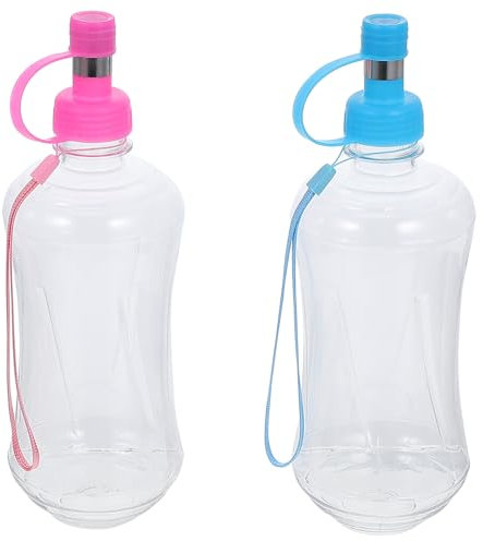 OATIPHO Bouteille De Voyage pour Chien Chat 500ml, Gourde Portable avec Crochet, Distributeur d'eau Anti-Gouttes, 2 PièCes (Bleu Rose), pour RandonnéE Voyage
