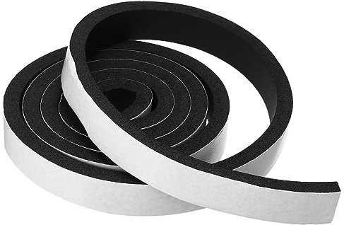 PATIKIL Intempéries Décapage pour Portes, 1 Rouleau 25x10mm Mousse Joint Ruban Adhésif Isolant Bande pour Porte Fenêtre Air Conditionnement, Noir(6.56 ft Longueur)