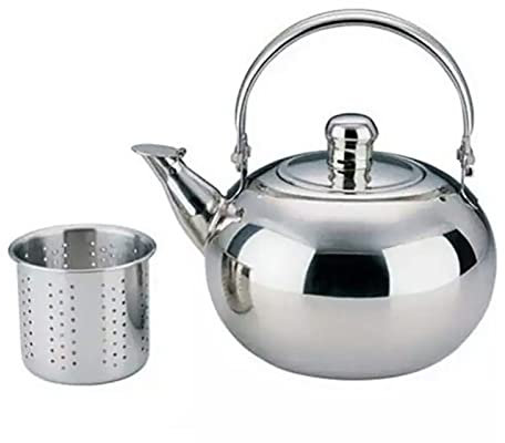 Tetera de Acero Inoxidable con Filtro, 900ml Tetera Pequeña Gruesa para el Hogar para Hojas Sueltas y Bolsitas de Té