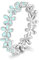VELESAY 925 Sterling Silber Damen Gänseblümchen Ring Frauen Eheringe Verlobungsring Ewigkeitsring Ring Blau Blumen Gänseblümchen Ring US5