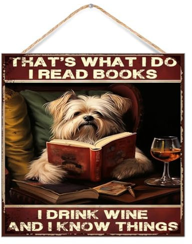 Lustiges Holz-Paletten-Wandschild That's What I Do I Read Books I Drink Wine Wanddekoration für Fenster, antikes Holzschild, Buchaholic, Buch, Nerd, Geschenke, Regal, Wanddekoration, Schild,