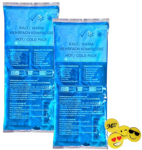 ManyMore 2 STK. 12 x 29 cm Kalt-Warm-Kompressen + GRATIS 1 ManyMore Radierer ## Kühlkompressen Kühlkissen Kältekompressen Kühlpads Mehrfachkompressen Gelkompressen