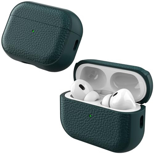 Teyomi for Airpods Pro 2 Case with Hand Strap, TPU Protective Case for Apple Airpods Pro 2nd Generation, Leather Touch Design Airpods Pro 2 Case, Drop Resistant, Shockproof (Dark Green)