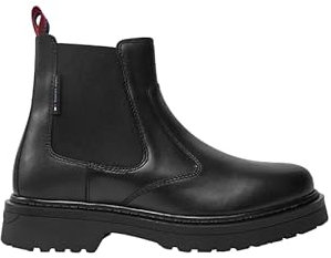 Tommy Jeans Uomo Stivaletti Chelsea in Pelle, Marrone (Velvet Brown), 42