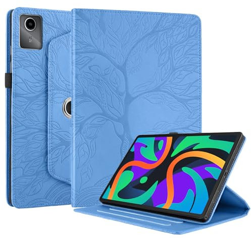 Succtopy Coque pour Lenovo Tab M11 11 Pouces 2024 (TB330) Étui Support Rotatif à 360 Degrés PU Cuir Housse de Protection Lenovo Tab M11 11 Portefeuille Tablet Étui Lenovo Tab M11 2024 Bleu