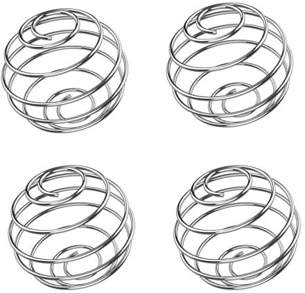 YFHUVB 4 Pcs Stainless Steel Circular Spring Balls, Mixed Globulin Blender, Sports and Fitness Shaker, Protein Shaker, Suitable for Protein Mixed Drinks, Milkshakes, Supplements ect (silvery)