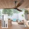 MSHENUED 178 cm großer Deckenventilator, Holz-Propeller-Deckenventilator, 3 feuchteflügelige Flügel, großer Luftstrom, Innen-Außen-Deckenventlator für Zuhause, Veranda