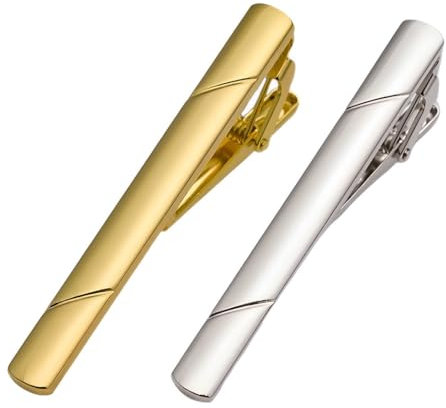 QEQSHQO 2pcs Pince à Cravate pour Hommes Classique Pince à Cravate Cravate Bar Clips pour Cravates Régulières Mariage Affaires Anniversaire Pinces à Cravate vie Quotidienne