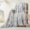 EMME Cuddly Fluffy Blanket, 220 x 240 cm, Faux Fur Wool Blanket, Super Soft, Plush, Warm Cosy Reversible Fleece Blanket, Fur Blanket Throw for Sofa and Bed, Tie Dye Light Grey