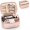Make-up-Tasche, Tragbare Kosmetische Tasche, Reise-Make-up-Fall-Organisator der großen Kapazität, Schwarz für Frauen-Toilettentasche für Mädchen, die mit Griff und Teiler Reisen (roségold)