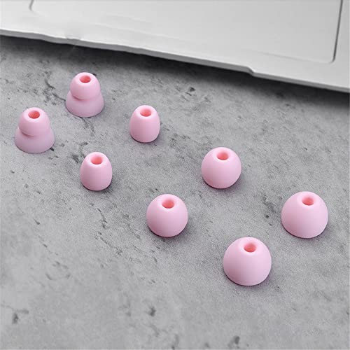 Almohadillas de Silicona de Repuesto para Beats Flex Aislamiento acústico Tapón para Auriculares para Beats X/para Powerbeats Pro Antideslizante para el Cuello Anti-caída Tapón de Gel (Rosa)
