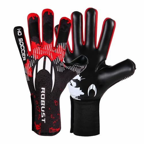 HO Soccer Robust Red Guantes de Portero, Unisex Niños, Negro/Rojo, 3,5