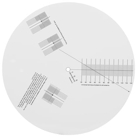 Acryl-Plattenspieler-Phonograph-Kartusche, Ausrichtungswinkel, Phonograph-Kartusche, Ausrichtungswerkzeug, Anti-Rutsch-Matte, LP-Schallplatten-Kalibrierungsplatte für Plattenspieler-Zubehör, Weiß