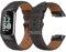 LanQii Lederarmband Kompatible mit Fitbit Charge 5/Charge 6, Damen und Herren Leder Uhrenarmband Ersatzarmbänder für Fitbit Charge 5/Charge 6, Schwarz