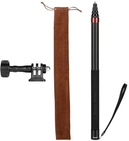 3m Selfie Stick for Insta360 X5, 118 Inch Carbon Fiber Invisible Ultra Long Extension Pole for Insta360 ONE X4 X3 X2/ ONE R ONE RS X3 R X Action Camera (Red)