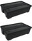 COSHANO Caja de almacenamiento pongotodo con tapa Plástica, herramientas, juguetes, ropa (PP reciclado) (35 Litros color negro con ruedas)