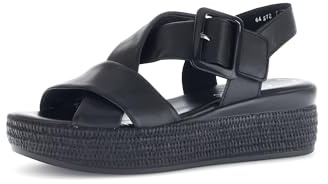 Gabor Damen Riemchensandalen, Frauen Sandalen,flach,Sommerschuhe,Freizeitschuhe,offene Schuhe,Strandschuhe,schwarz (So.schw.),37 EU / 4 UK