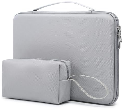 HYZUO 13,3-14 Pollici Custodia Rigida PC Portatile Borsa per MacBook Pro 14 M4/M3/M2/M1, MacBook Pro/Air 13, Dell Pro 13/14 Premium, 13,8-13,5 Surface Laptop, HP Spectre X360 13/14, Grigio Roccia